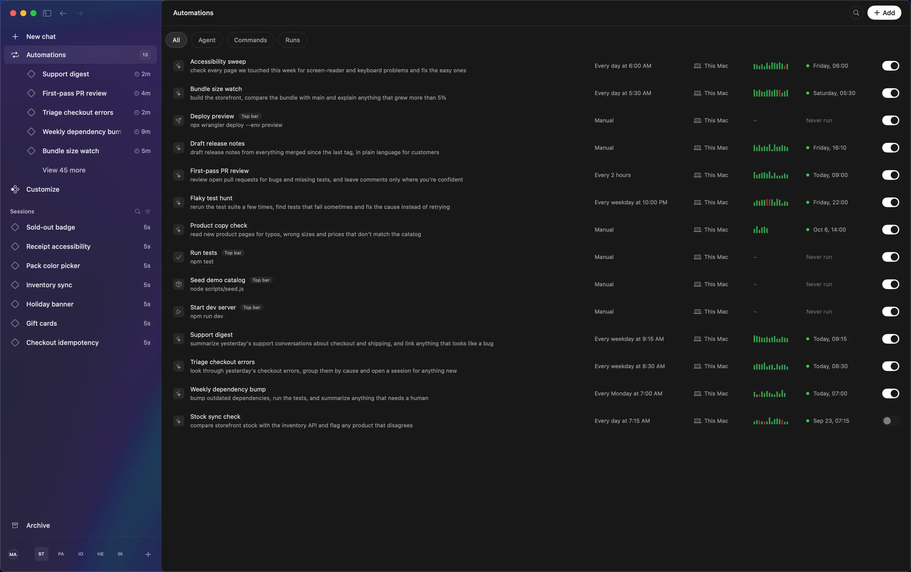 Automations, scheduled and on demand